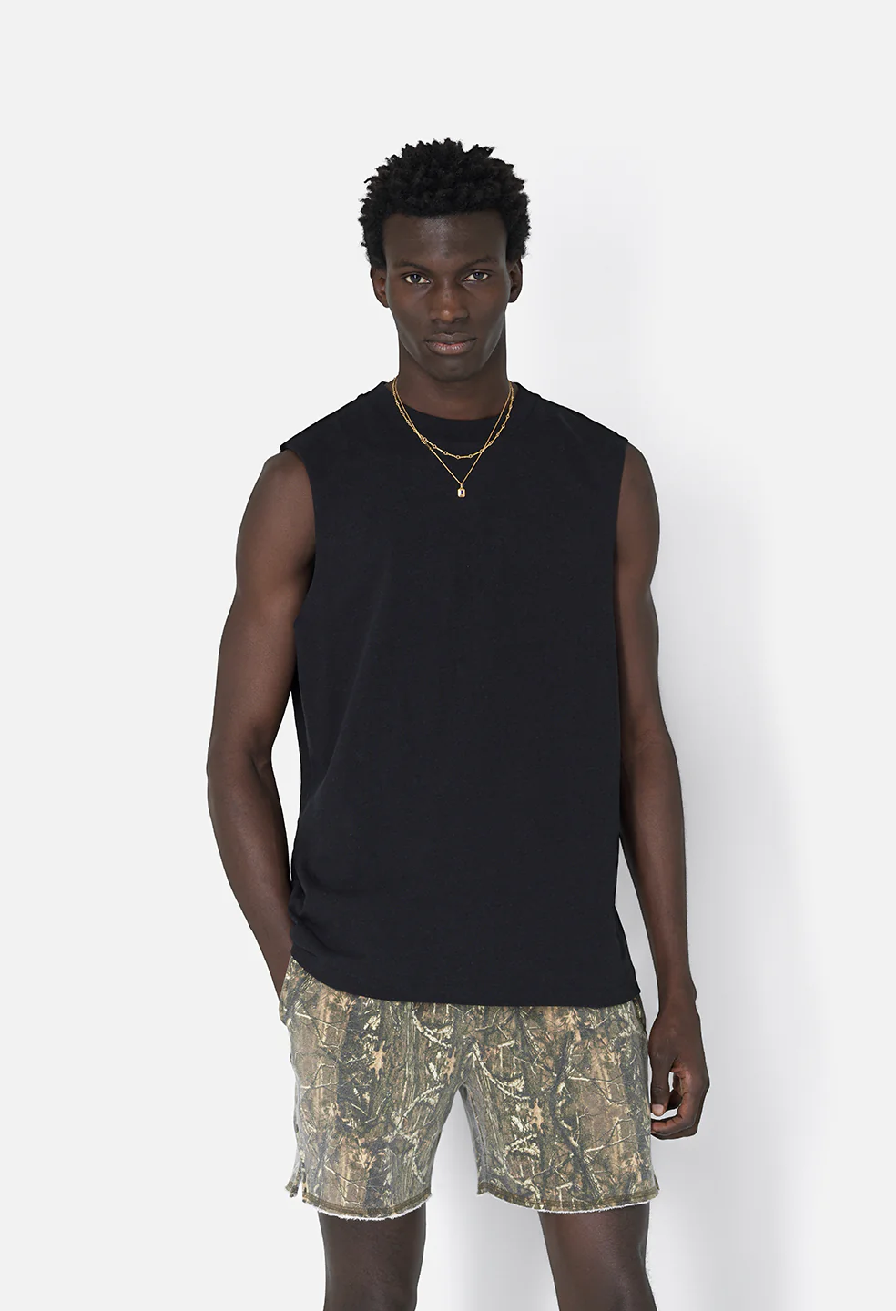 Recycled Cotton Campus Cut-Off Tee / Black - Image 3