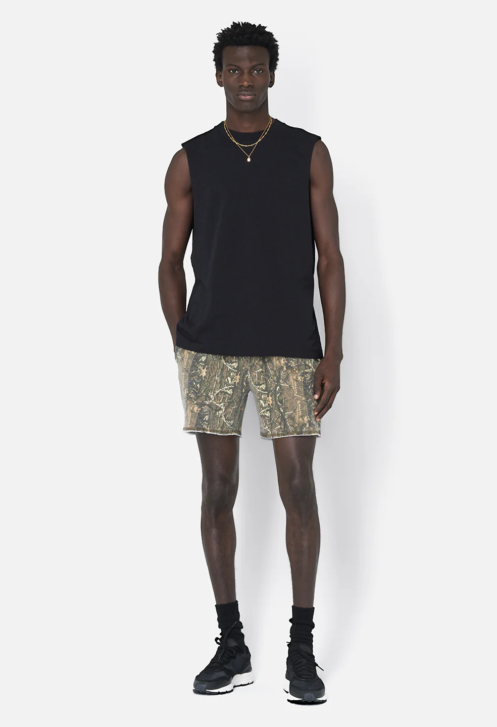 Recycled Cotton Campus Cut-Off Tee / Black - Image 4