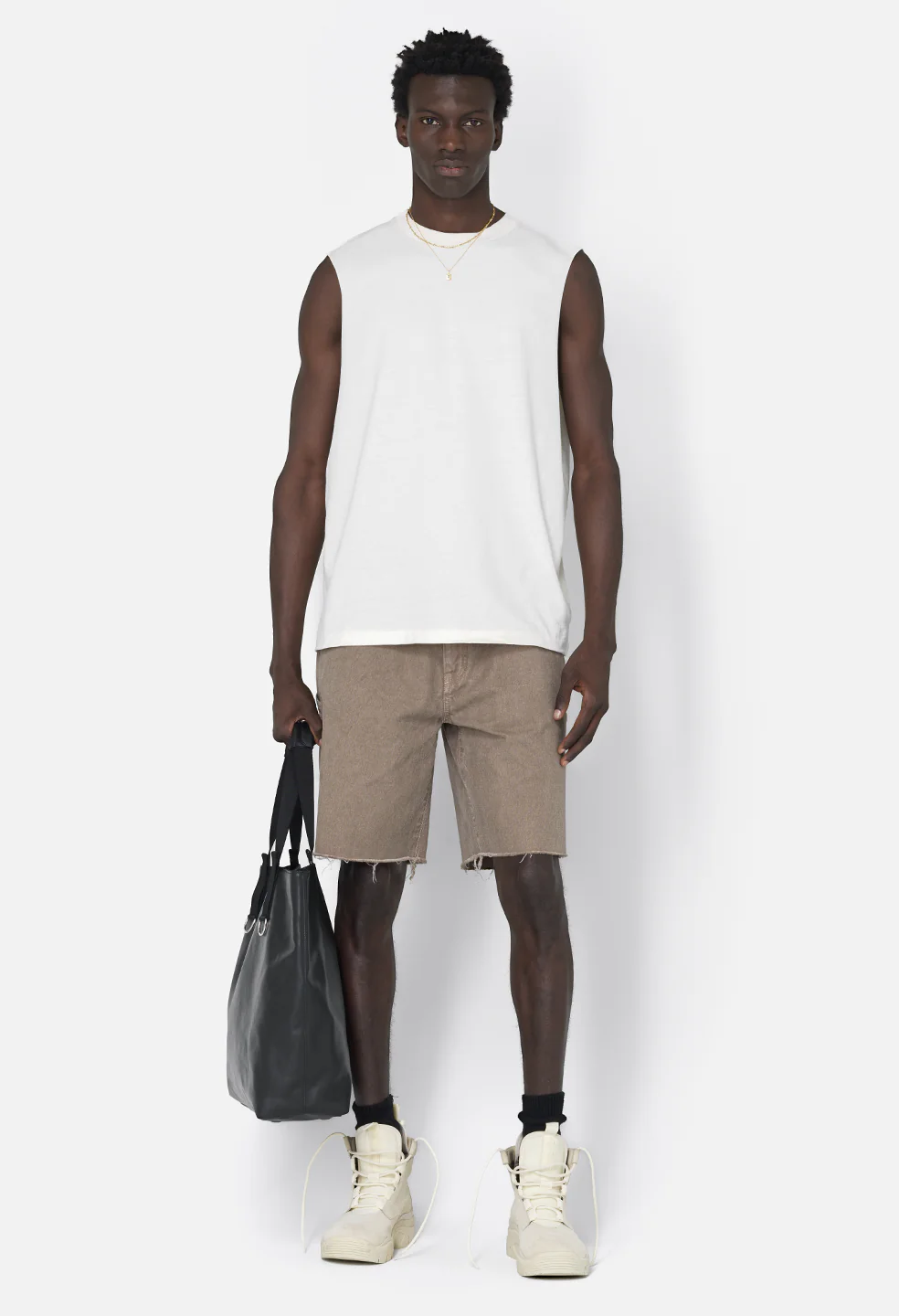 Recycled Cotton Campus Cut-Off Tee / Salt - Image 3