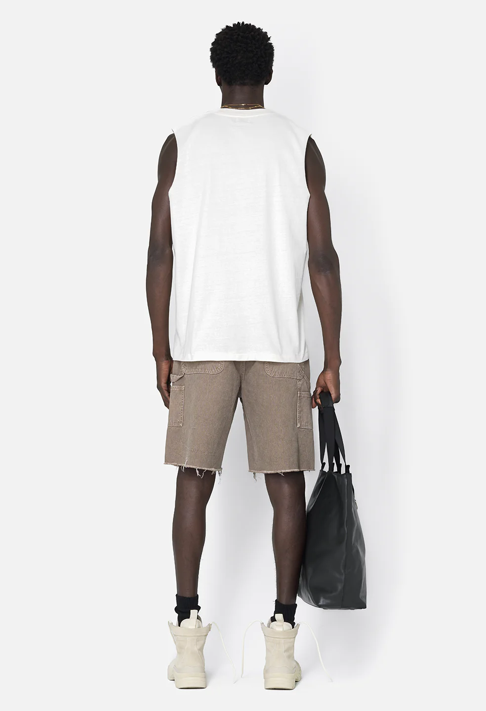 Recycled Cotton Campus Cut-Off Tee / Salt - Image 5