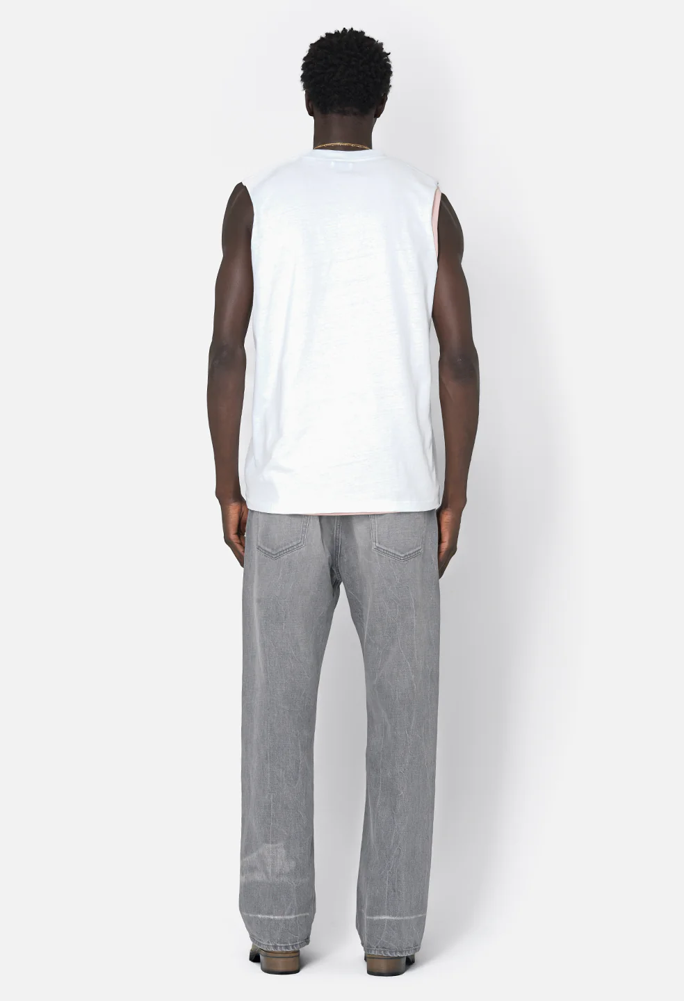 Recycled Cotton Campus Cut-Off Tee / White - Image 5