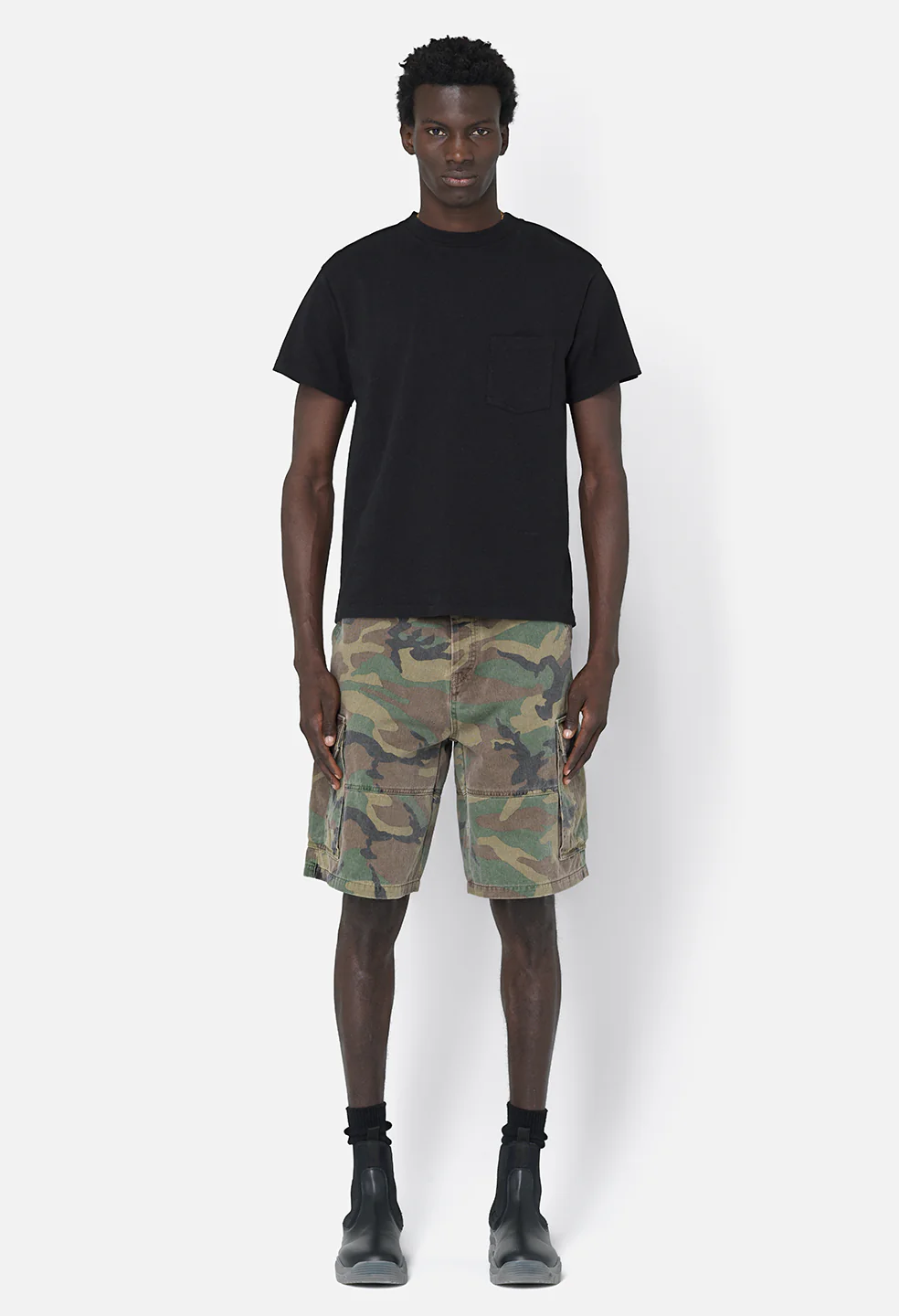 Recycled Cotton Campus Pocket Tee / Black - Image 3