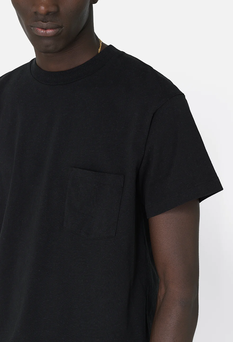 Recycled Cotton Campus Pocket Tee / Black - Image 4