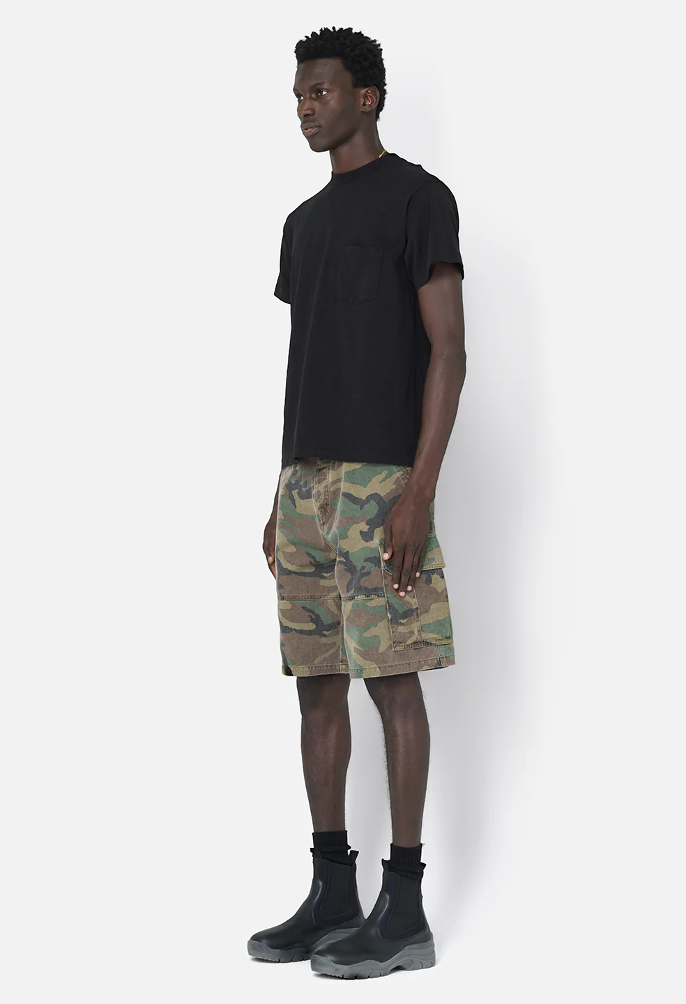 Recycled Cotton Campus Pocket Tee / Black - Image 5
