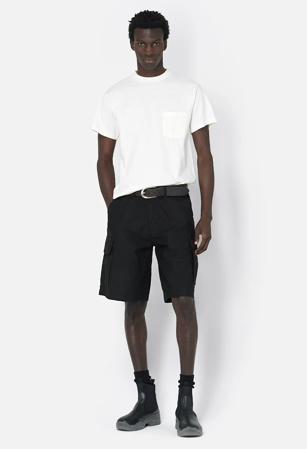 Recycled Cotton Campus Pocket Tee / Salt - Image 3