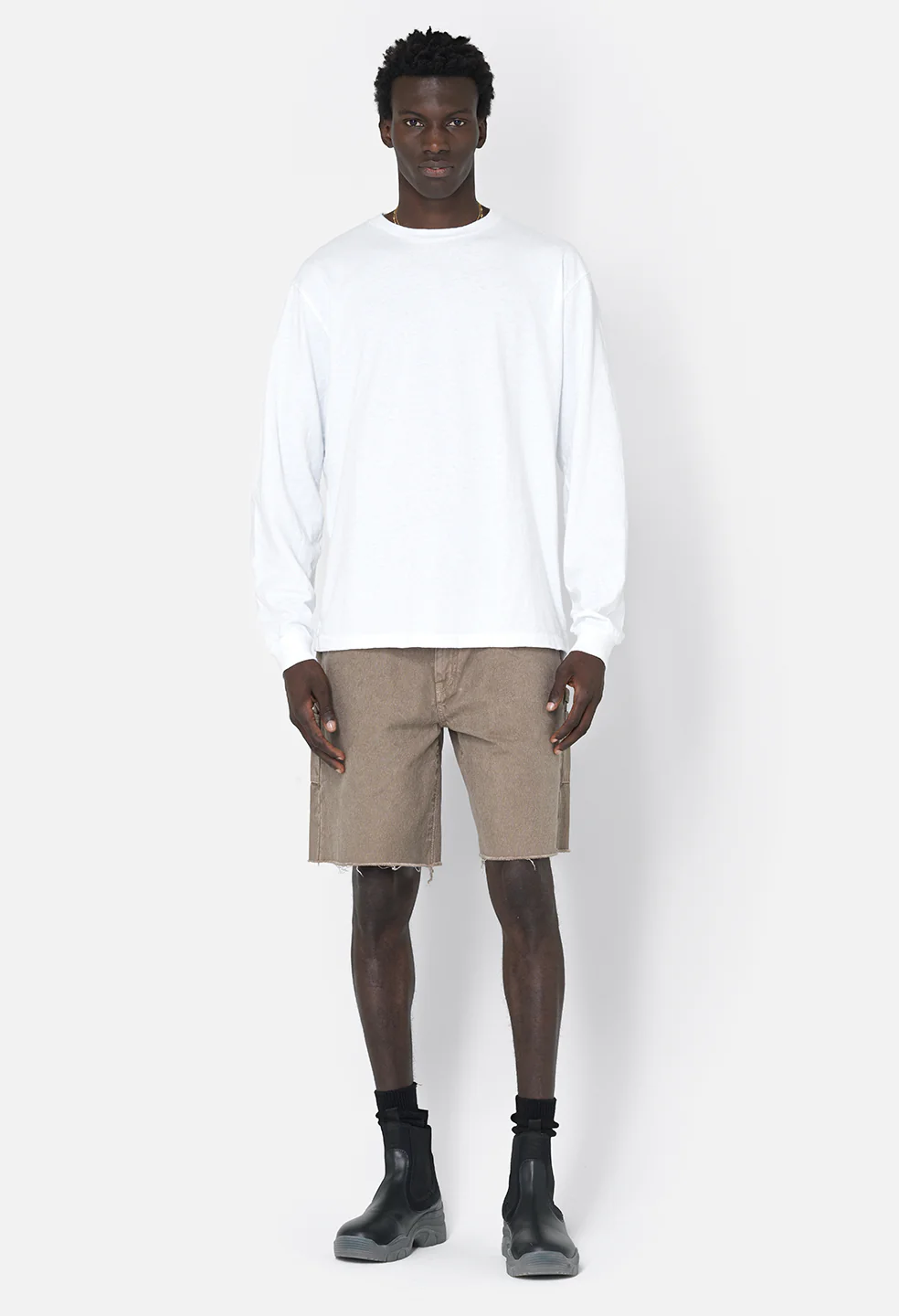Recycled Cotton LS University Tee / White - Image 3