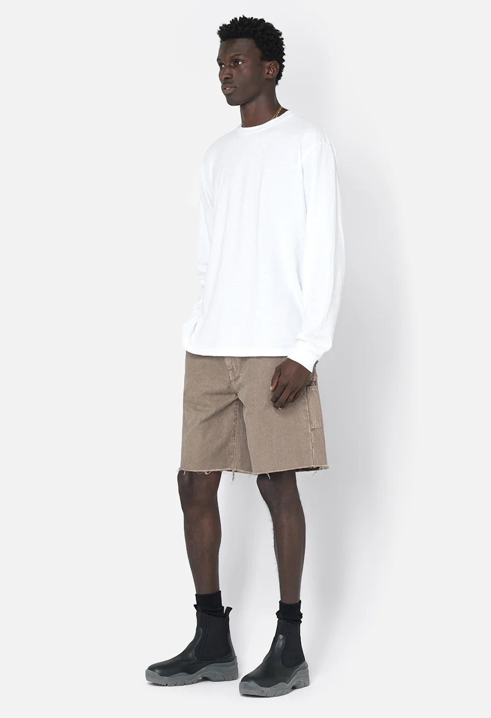 Recycled Cotton LS University Tee / White - Image 4