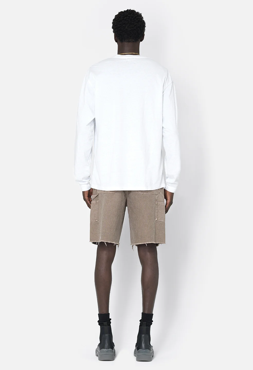 Recycled Cotton LS University Tee / White - Image 5