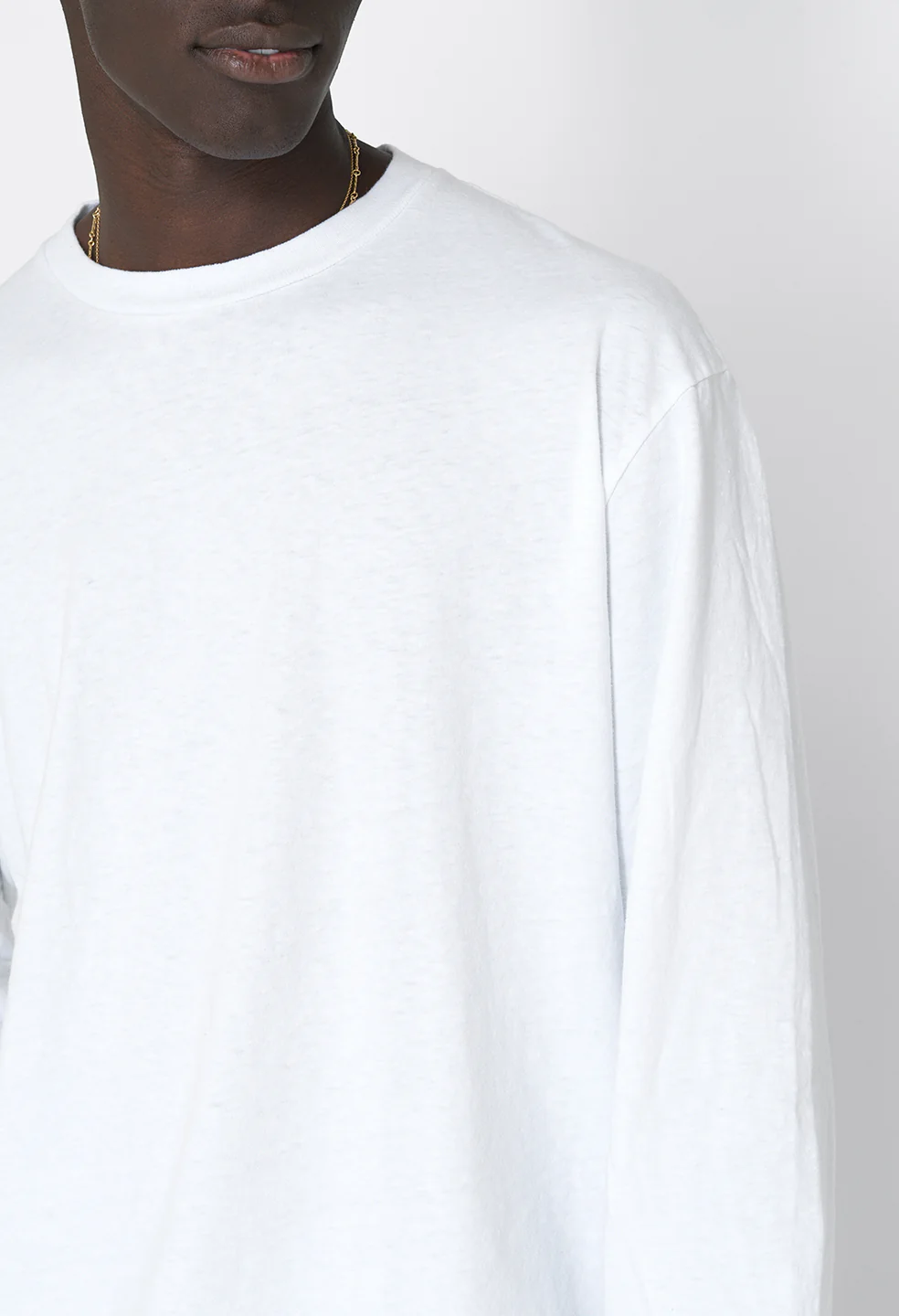Recycled Cotton LS University Tee / White - Image 6
