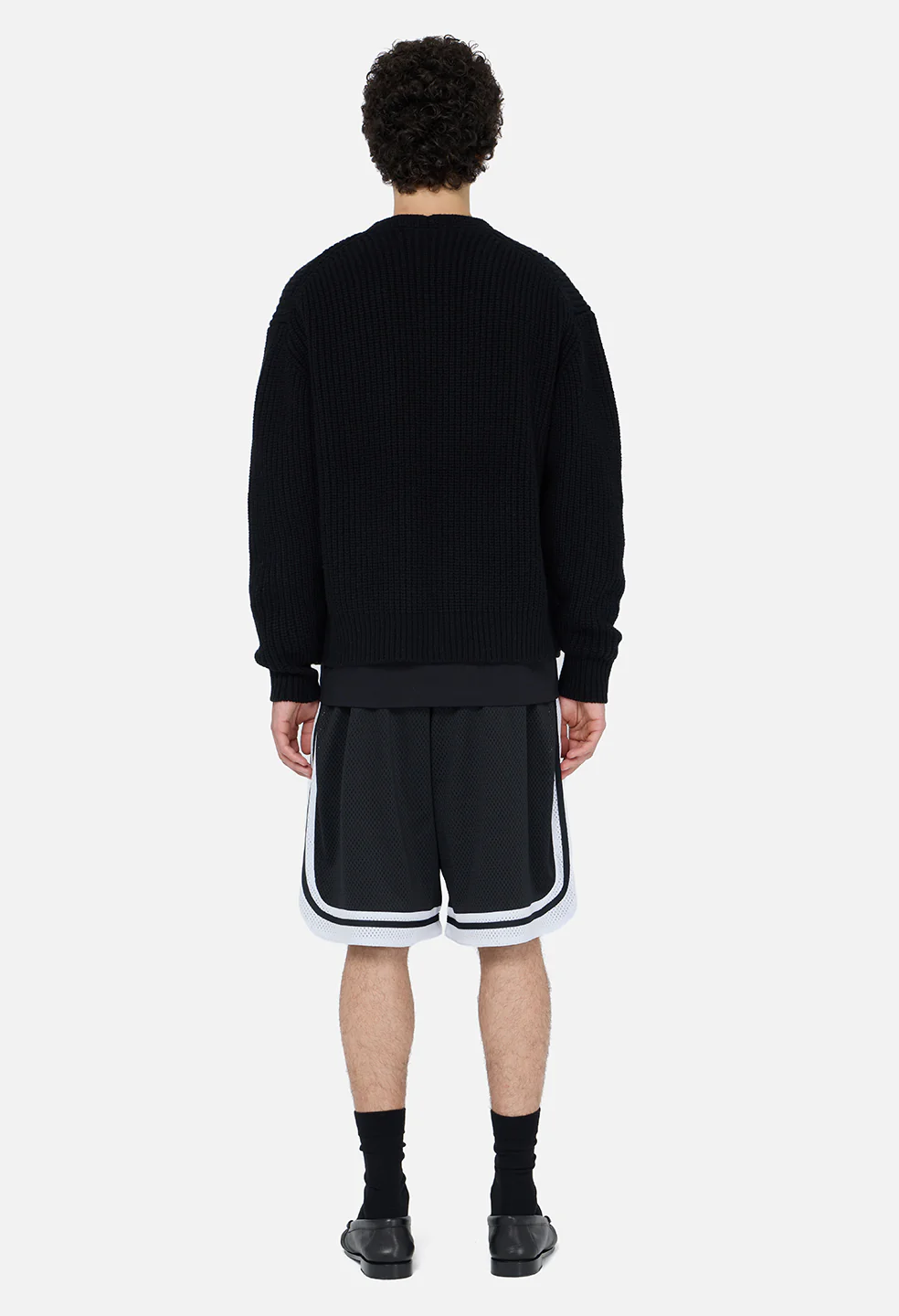 Shaolin Oversized Court Shorts / Black x White - Image 5