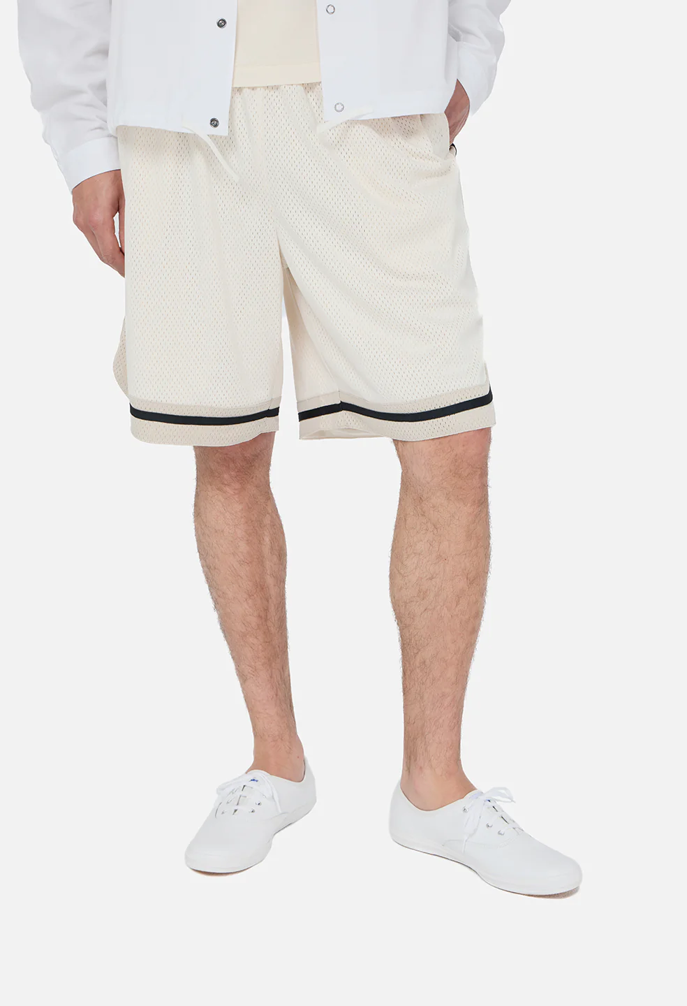 Shaolin Oversized Court Shorts / Salt x Tan - Image 7