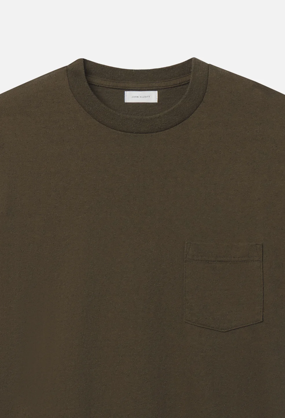 Silk Noil Campus Pocket Tee / Olive - Image 3