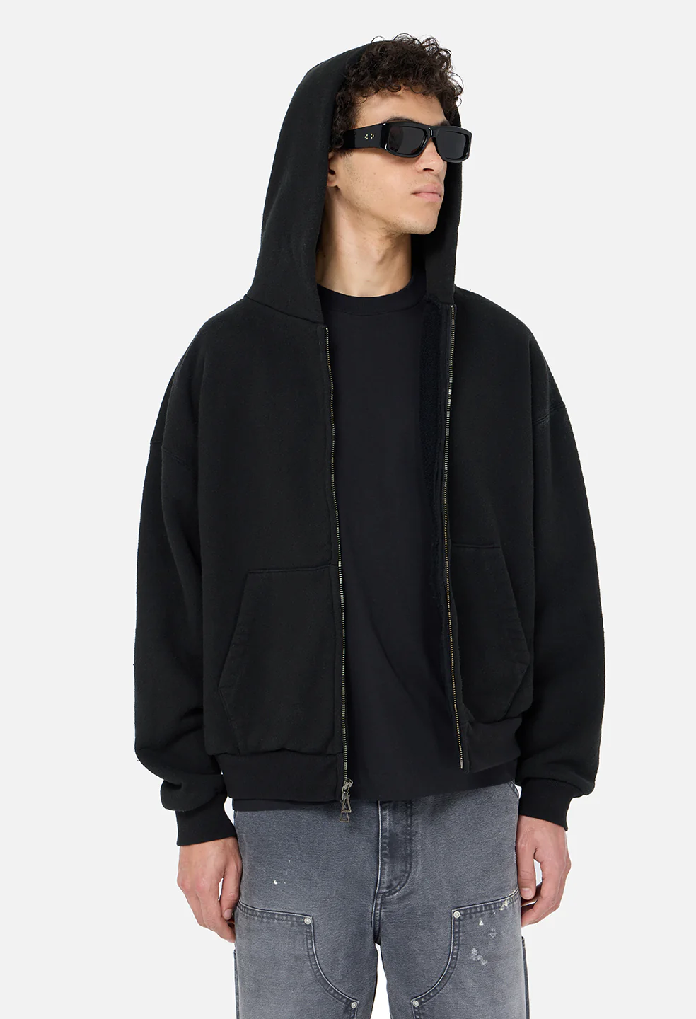 Silk Noil Full-Zip / Black - Image 3