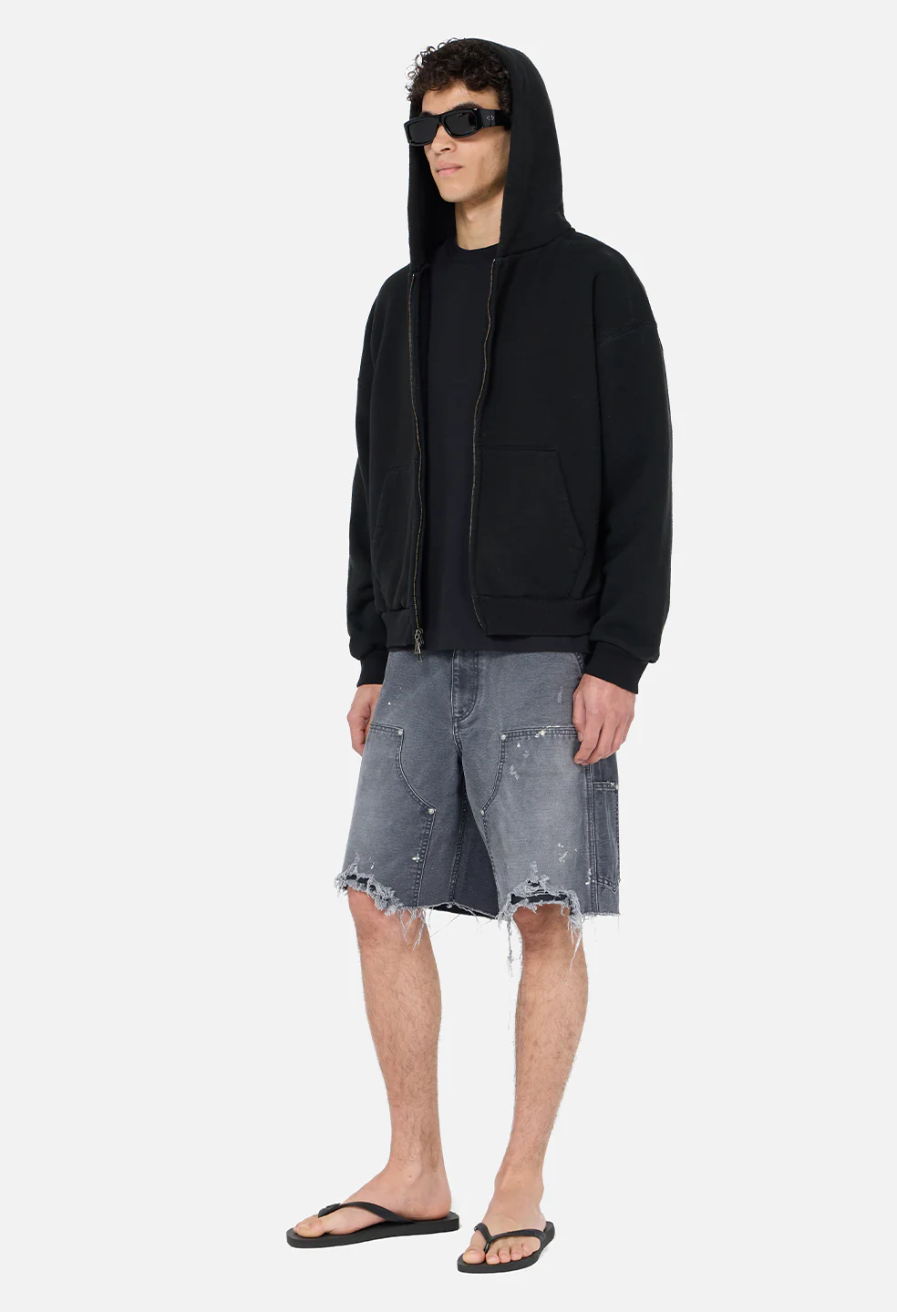 Silk Noil Full-Zip / Black - Image 5