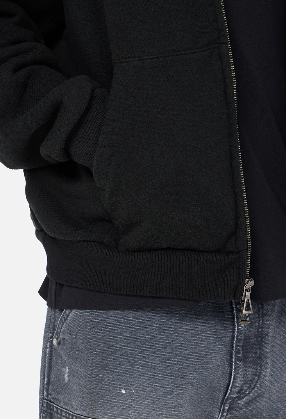 Silk Noil Full-Zip / Black - Image 7