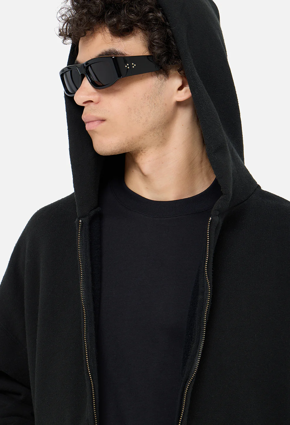 Silk Noil Full-Zip / Black - Image 8