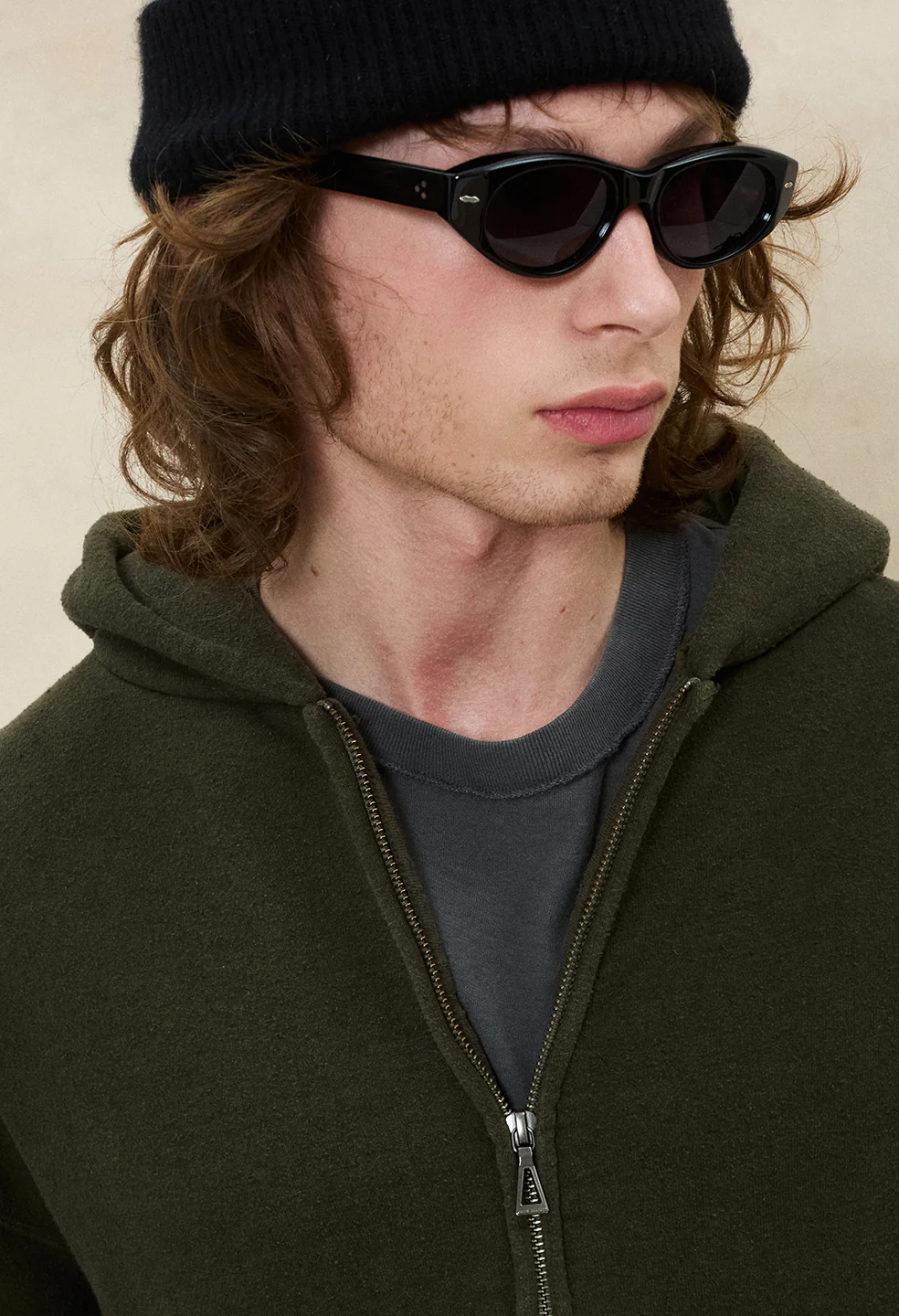 Silk Noil Full-Zip / Olive - Image 6