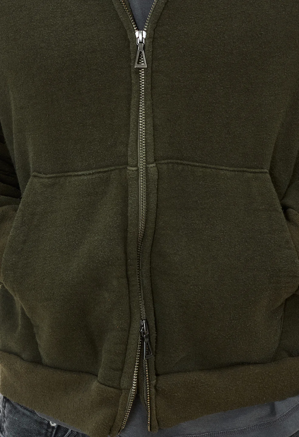 Silk Noil Full-Zip / Olive - Image 7