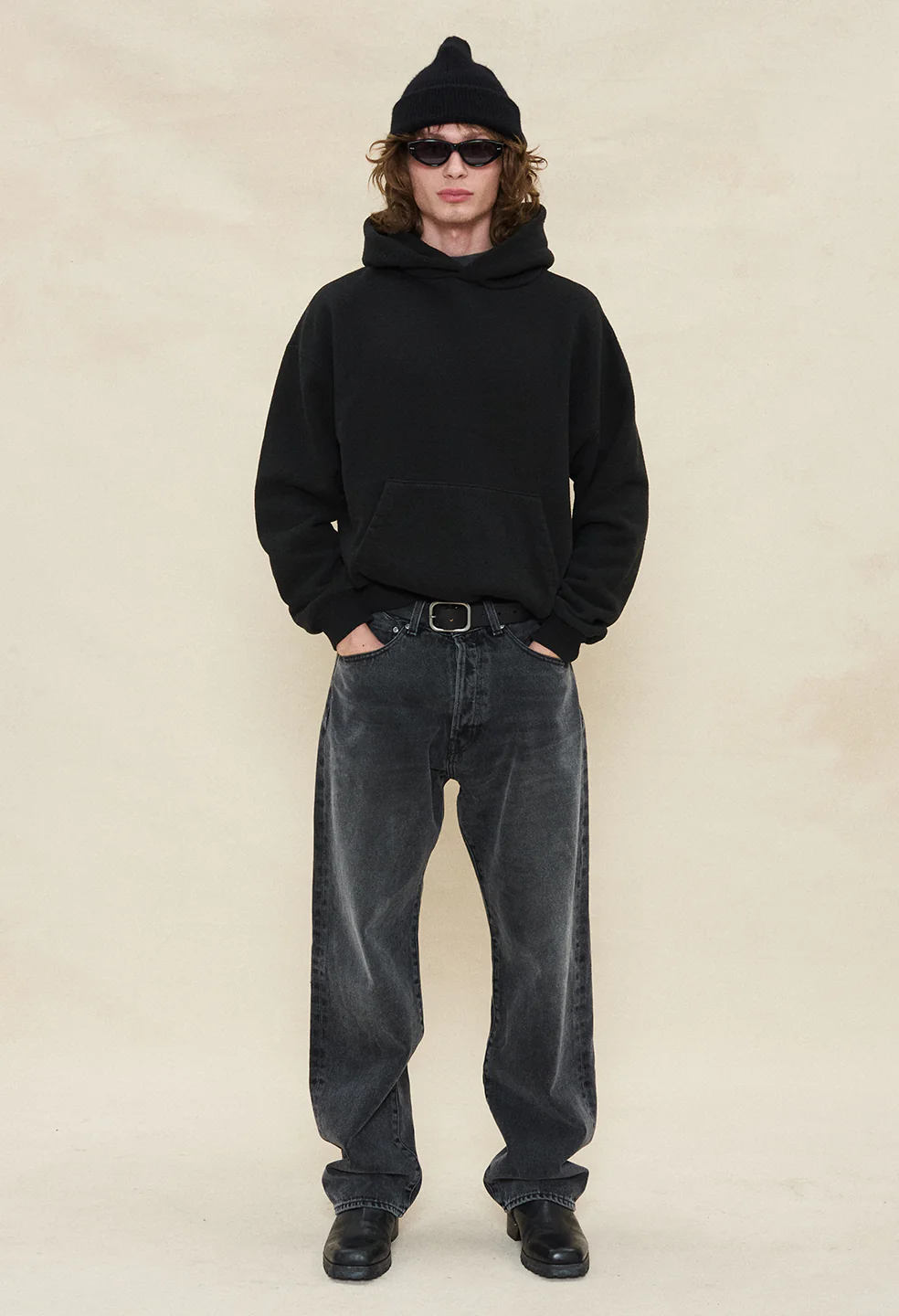 Silk Noil Hoodie / Black - Image 4
