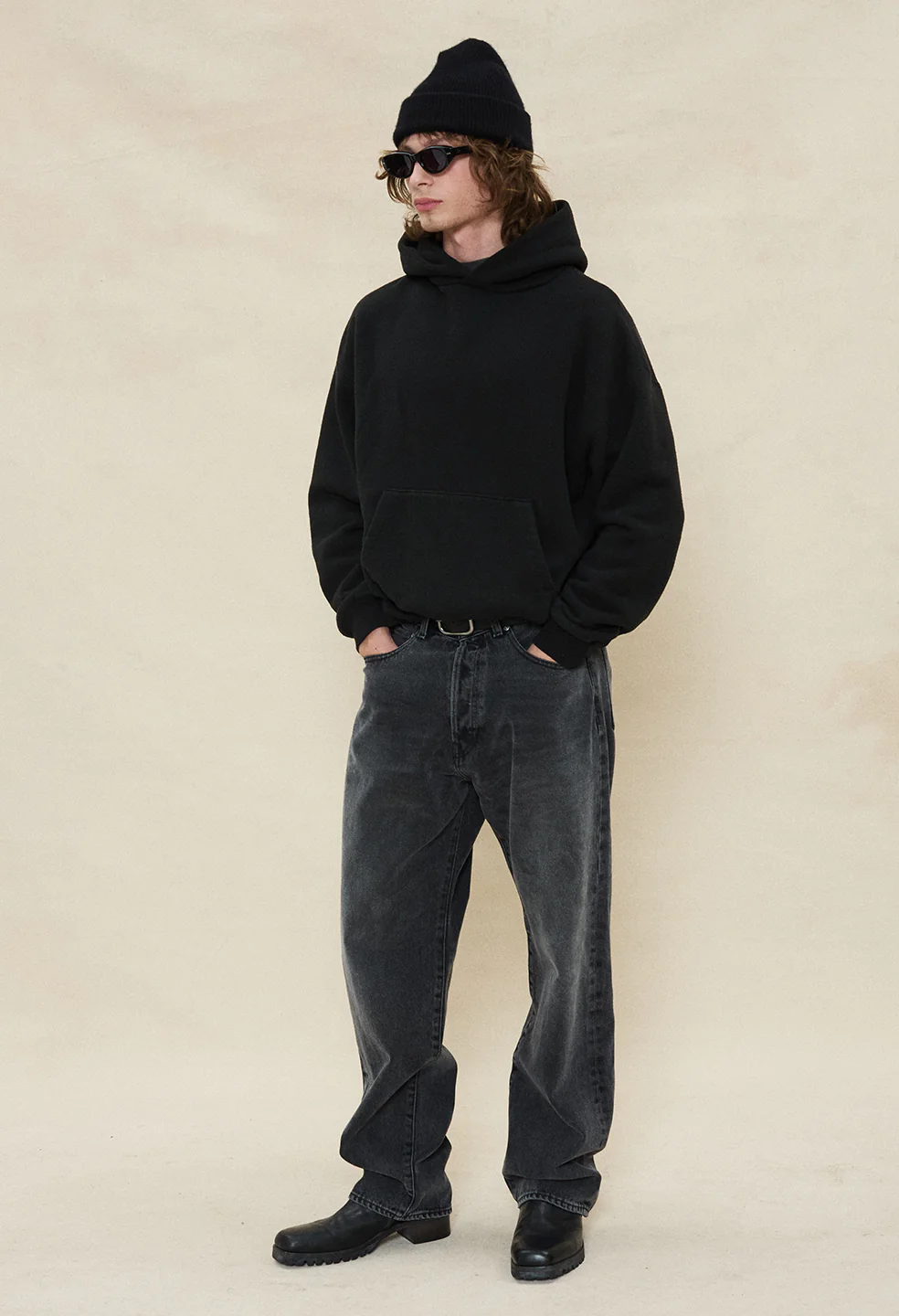 Silk Noil Hoodie / Black - Image 5