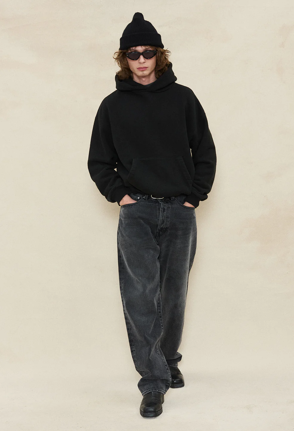 Silk Noil Hoodie / Black - Image 6