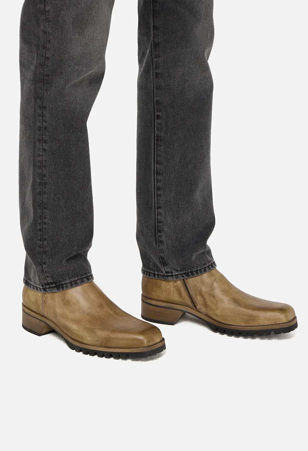 Square Toe Boot / Taupe - Image 9