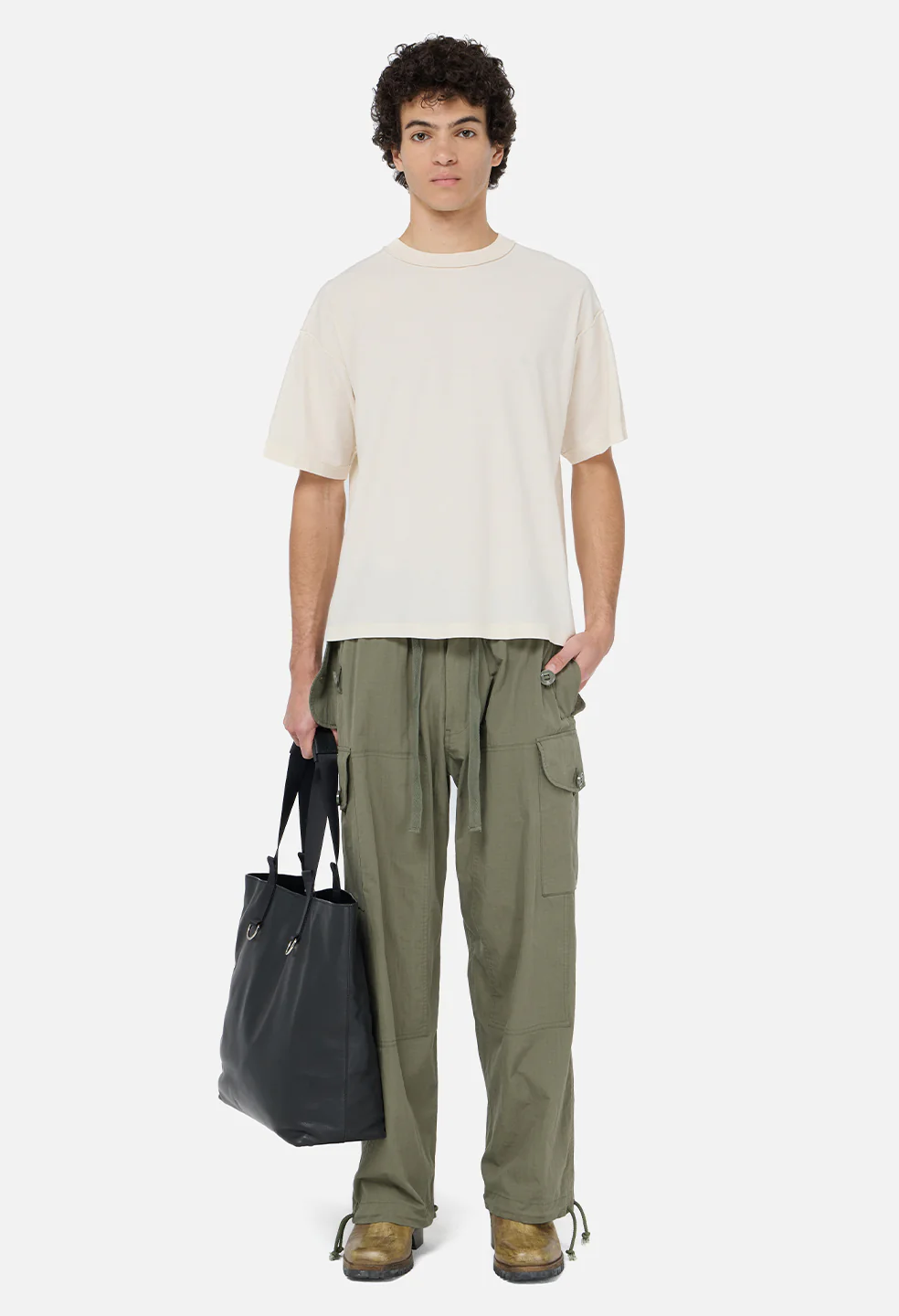 Summer Reversed Cropped Tee / Washed Salt - Image 3