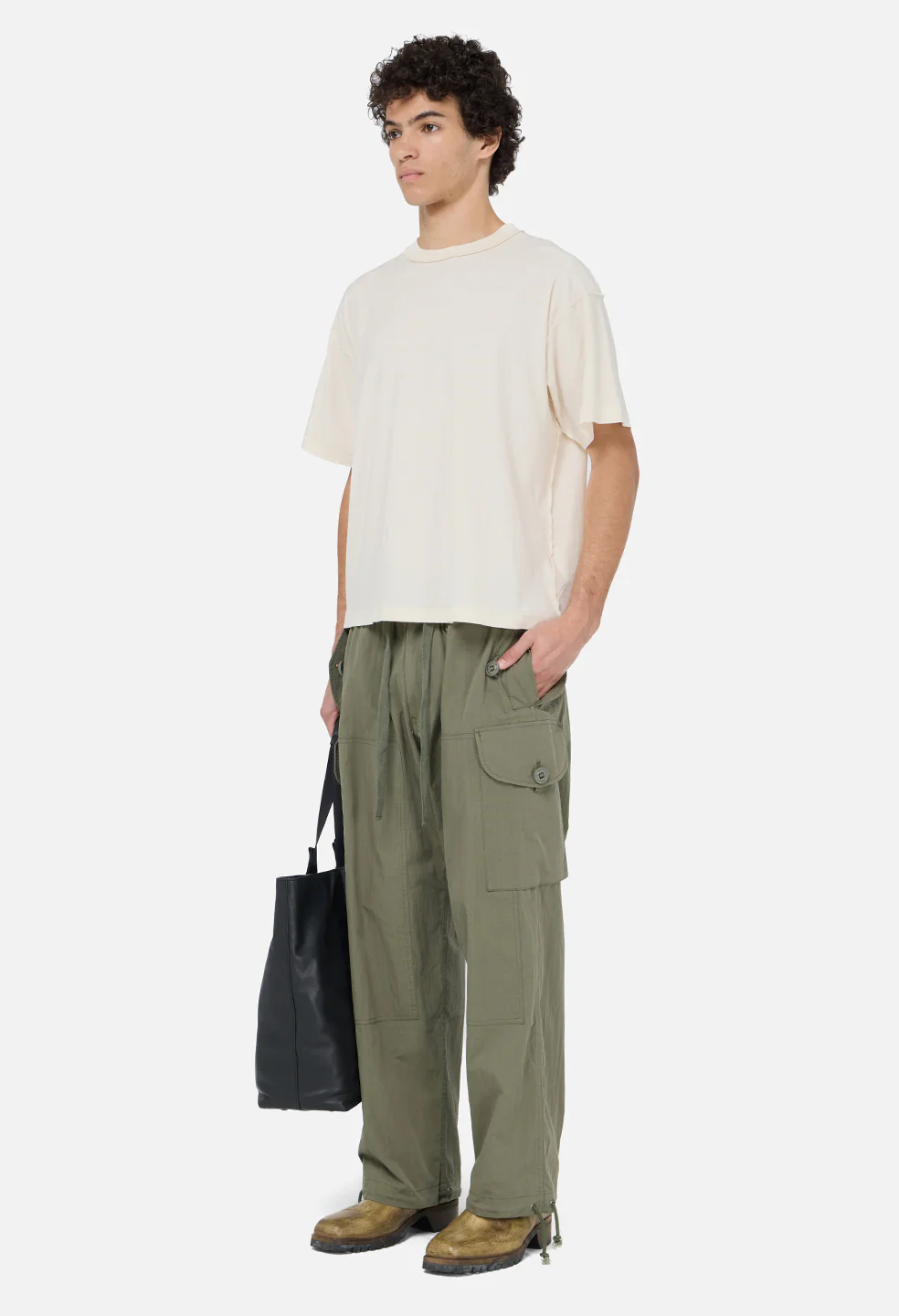 Summer Reversed Cropped Tee / Washed Salt - Image 4