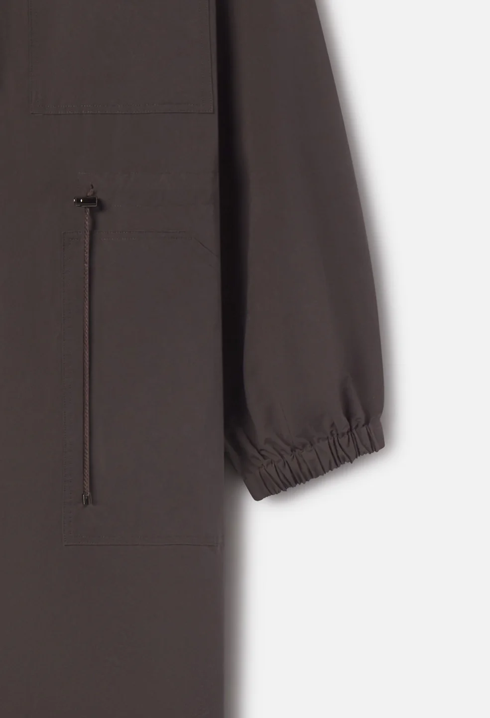 Vero Brushed Nylon Hooded Trench / Charcoal - Image 4