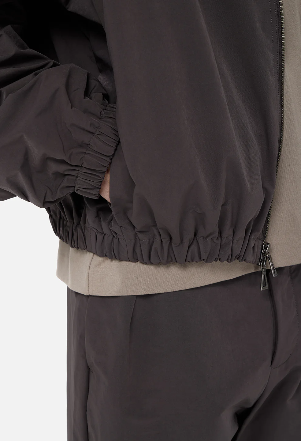 Vero Brushed Nylon Zip Jacket / Charcoal - Image 6