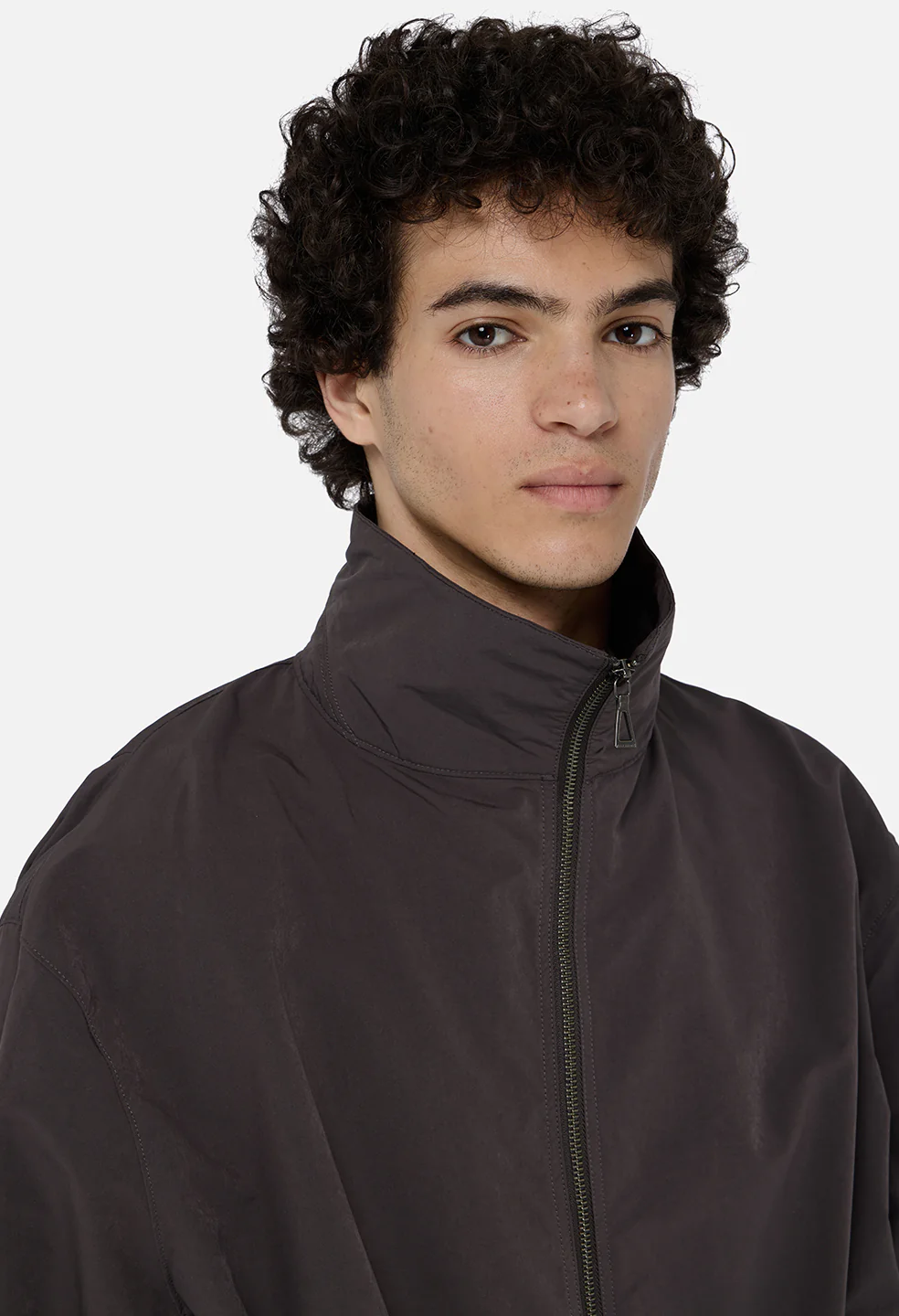 Vero Brushed Nylon Zip Jacket / Charcoal - Image 7