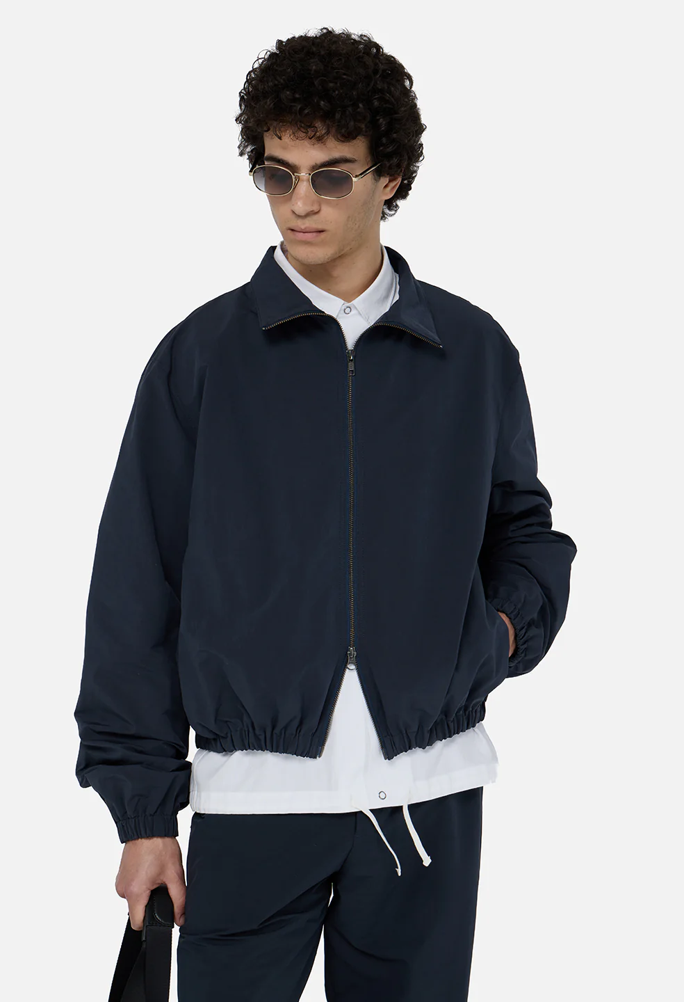 Vero Brushed Nylon Zip Jacket / Dark Navy - Image 2