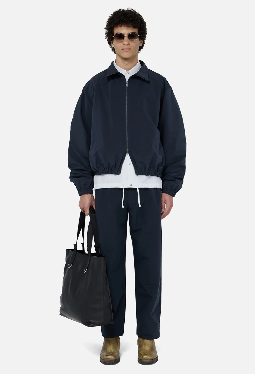 Vero Brushed Nylon Zip Jacket / Dark Navy - Image 3