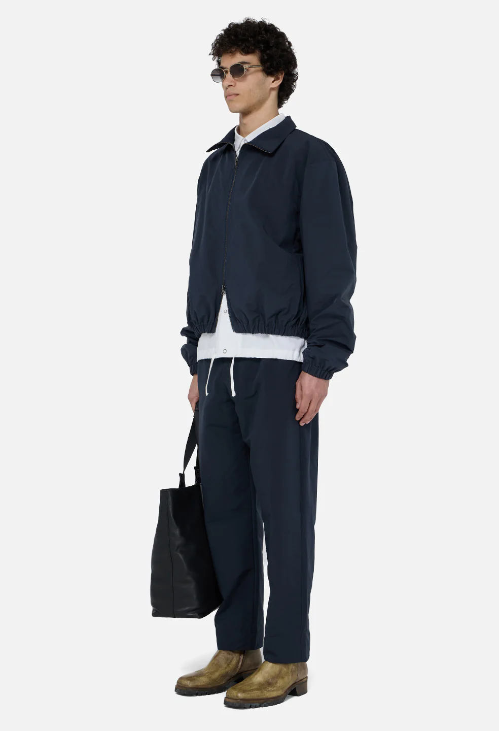 Vero Brushed Nylon Zip Jacket / Dark Navy - Image 4