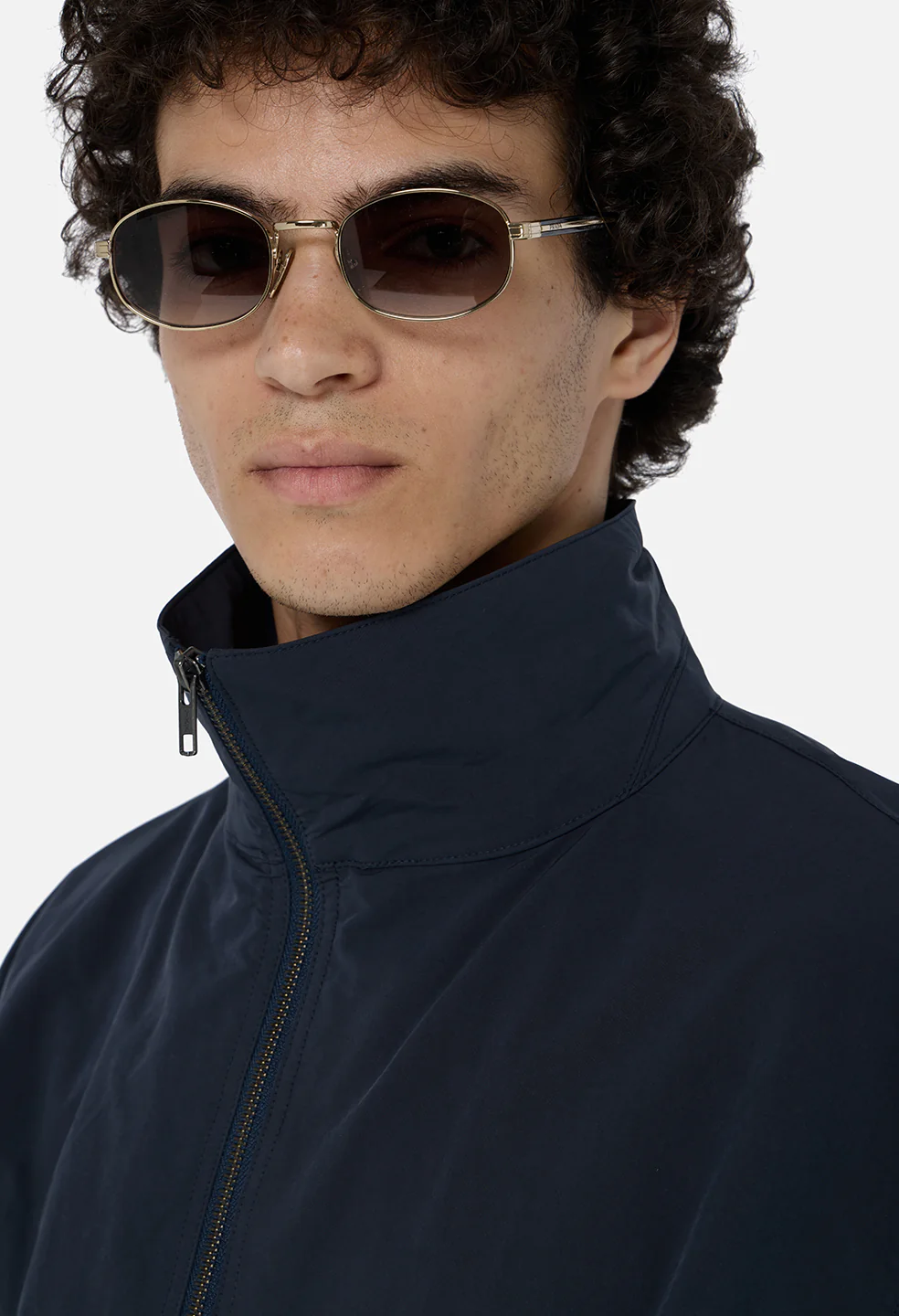 Vero Brushed Nylon Zip Jacket / Dark Navy - Image 8