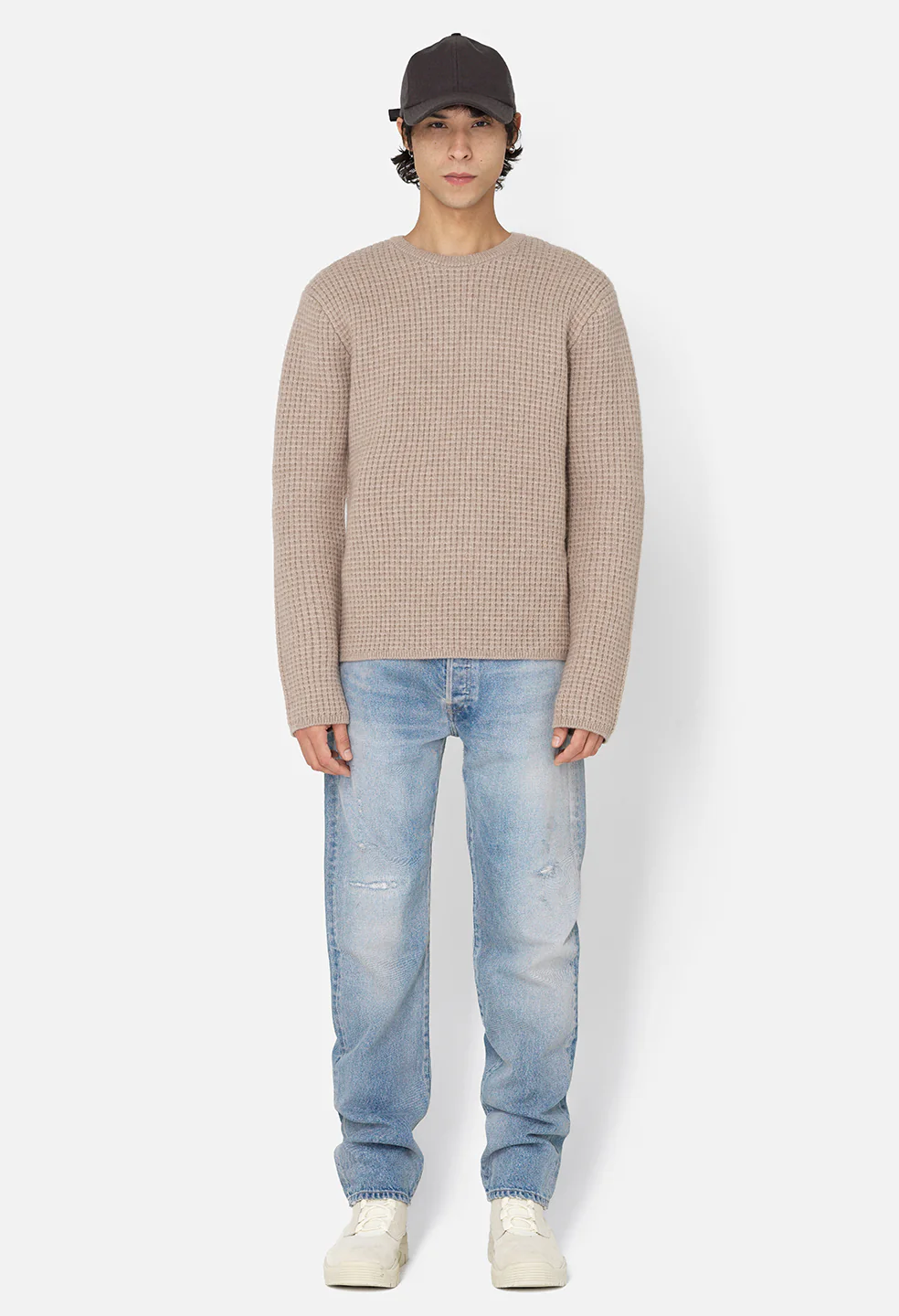 Wool Waffle Knit Crew / Wheat - Image 3