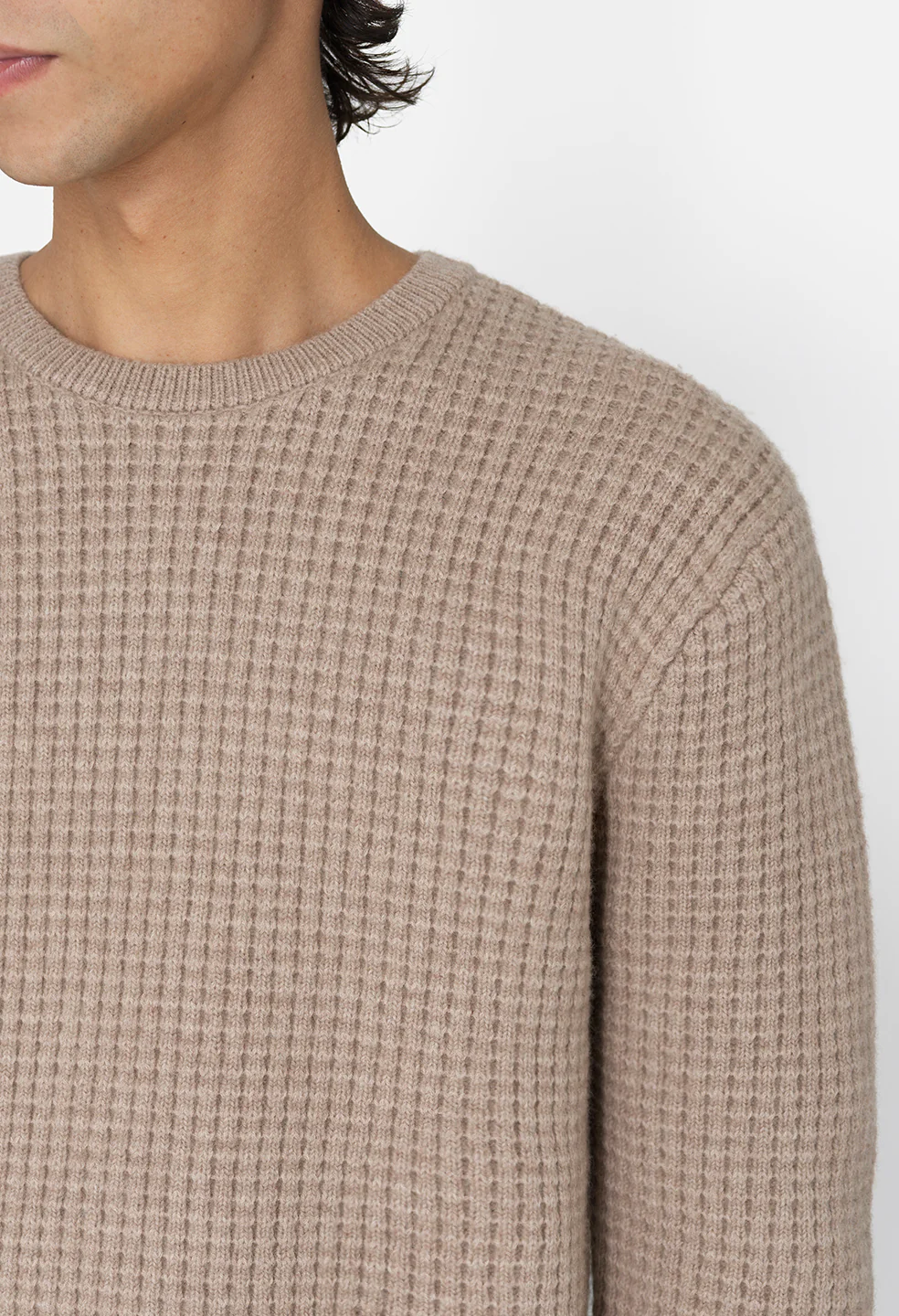 Wool Waffle Knit Crew / Wheat - Image 6