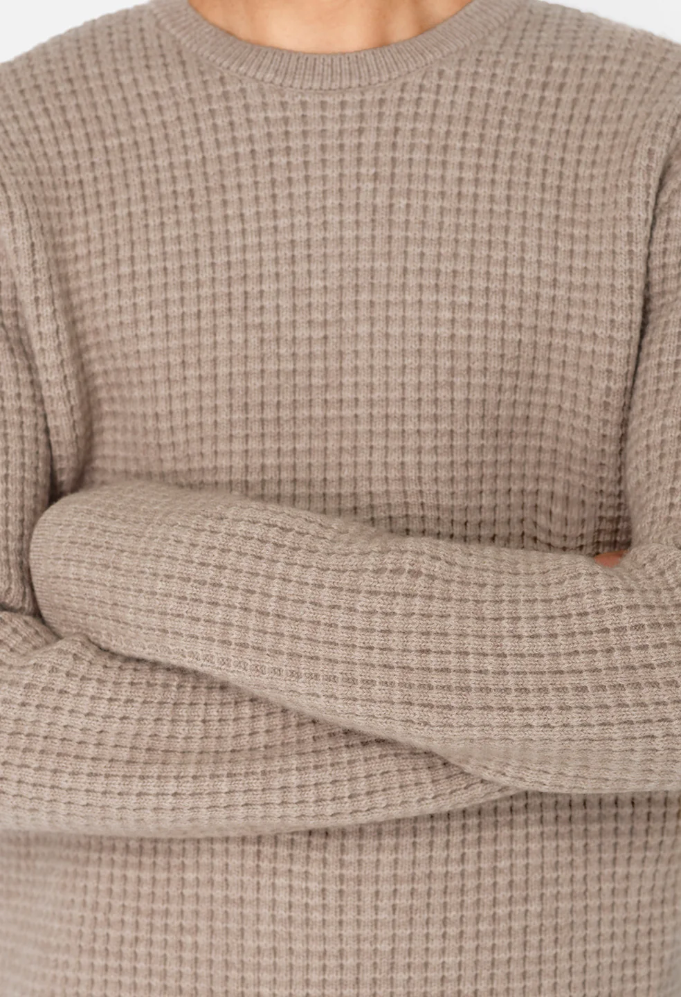 Wool Waffle Knit Crew / Wheat - Image 7