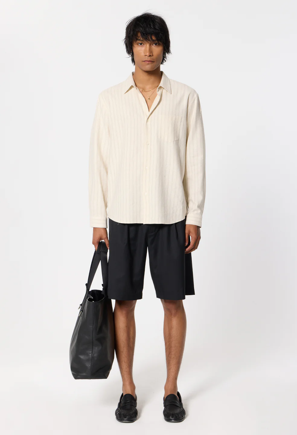 Wool Wide Easy Shorts / Black - Image 4