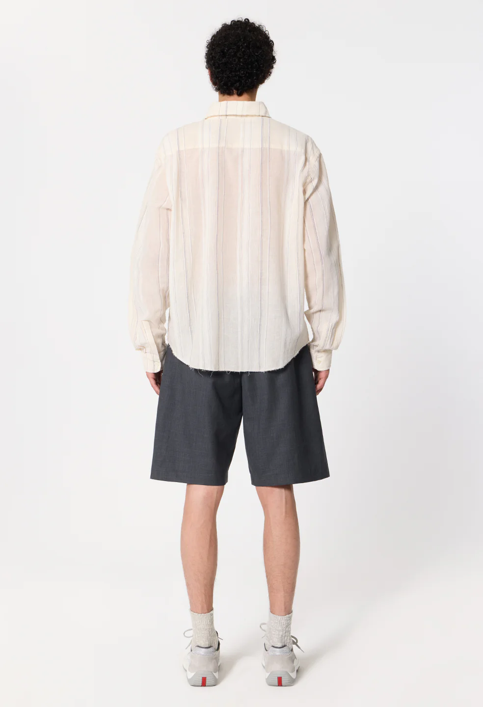 Wool Wide Easy Shorts / Charcoal - Image 6
