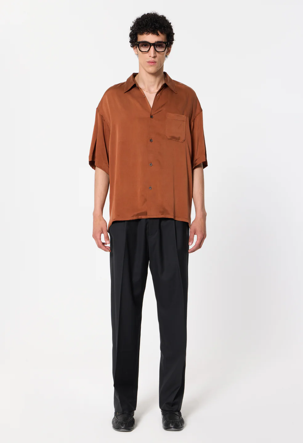 Wool Wide Easy Trouser / Black - Image 4