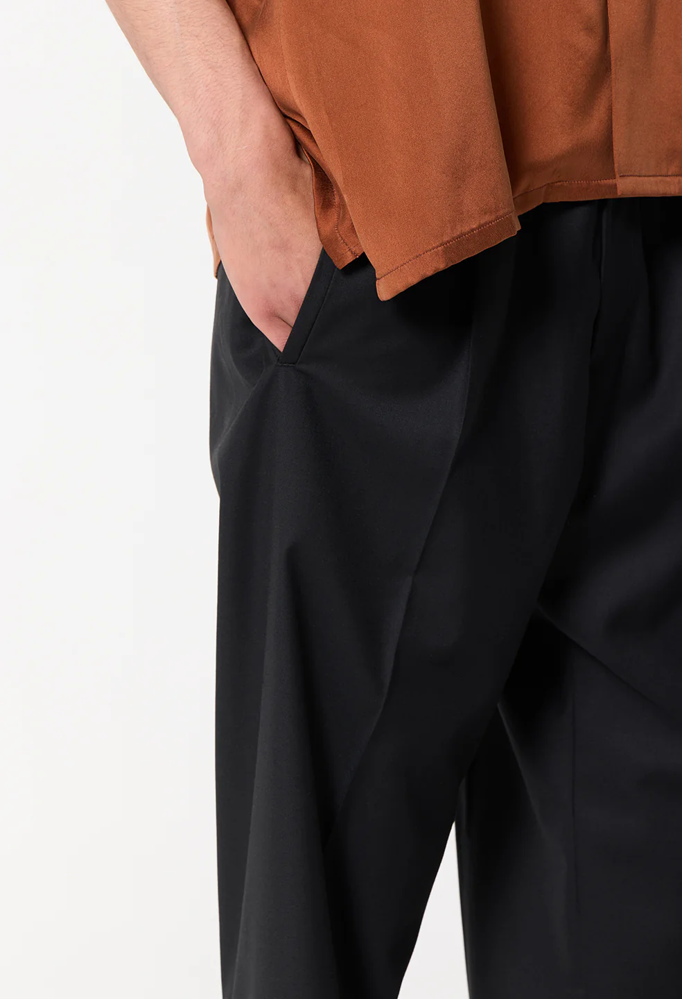 Wool Wide Easy Trouser / Black - Image 7