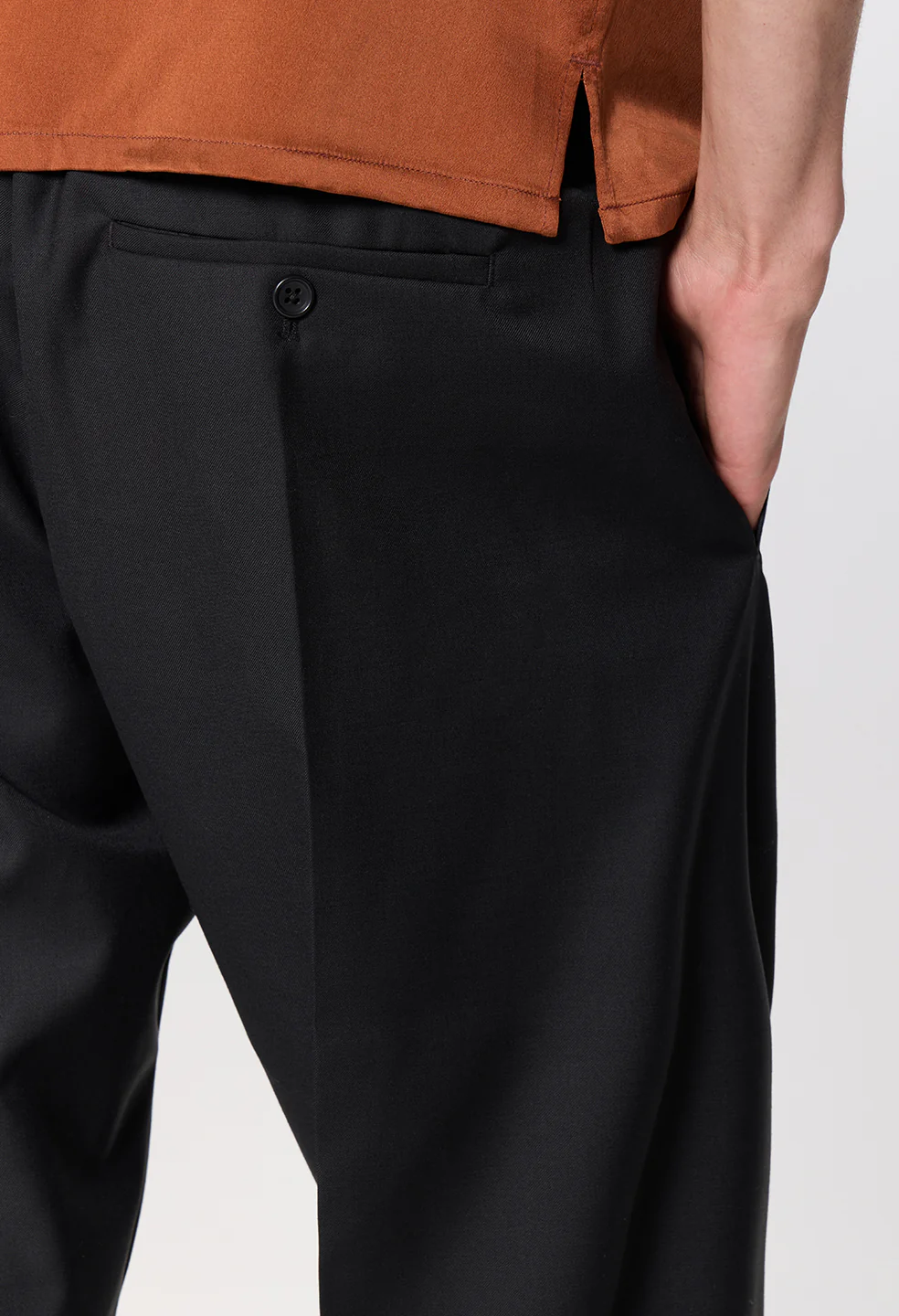 Wool Wide Easy Trouser / Black - Image 8