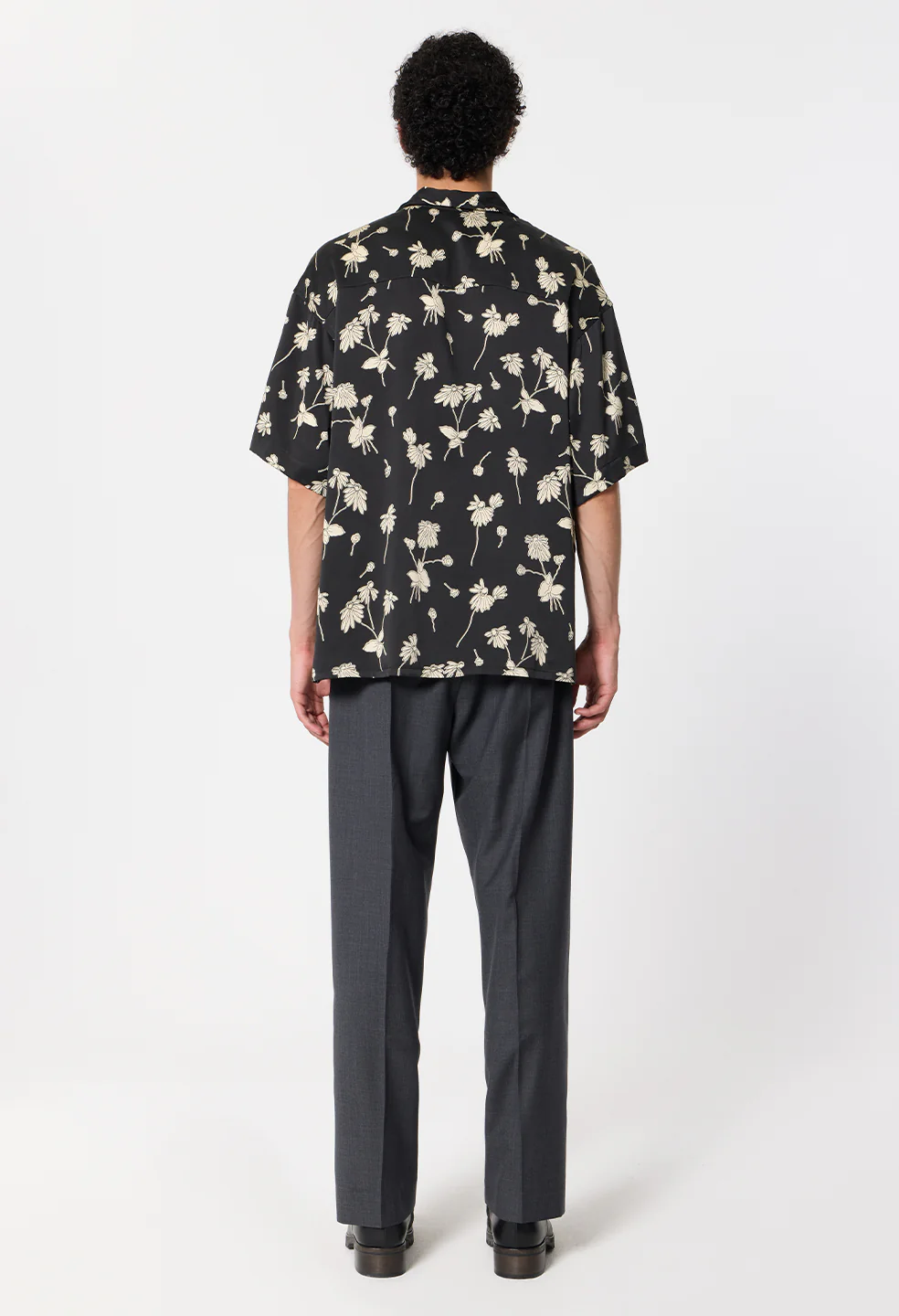 Wool Wide Easy Trouser / Charcoal - Image 6